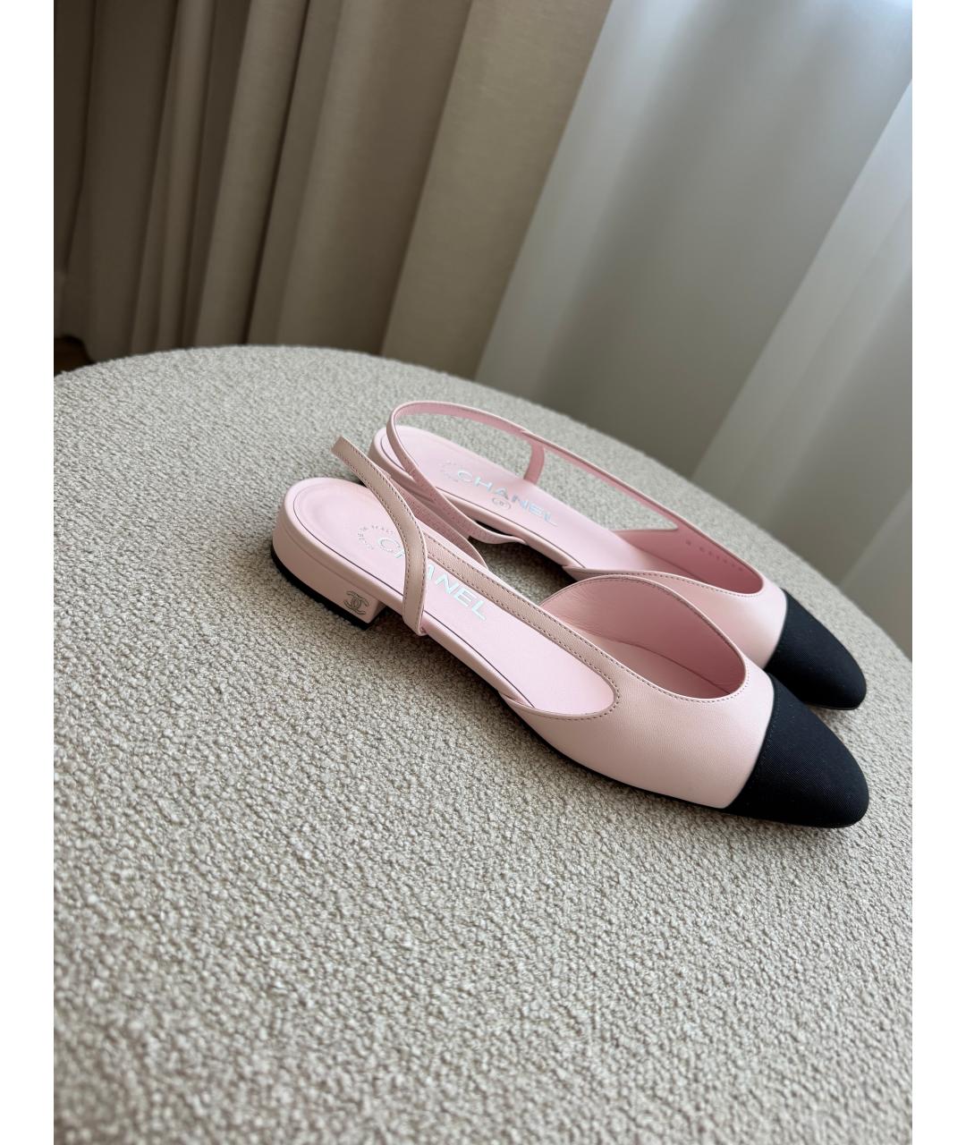 CHANEL Розовые кожаные туфли, фото 7