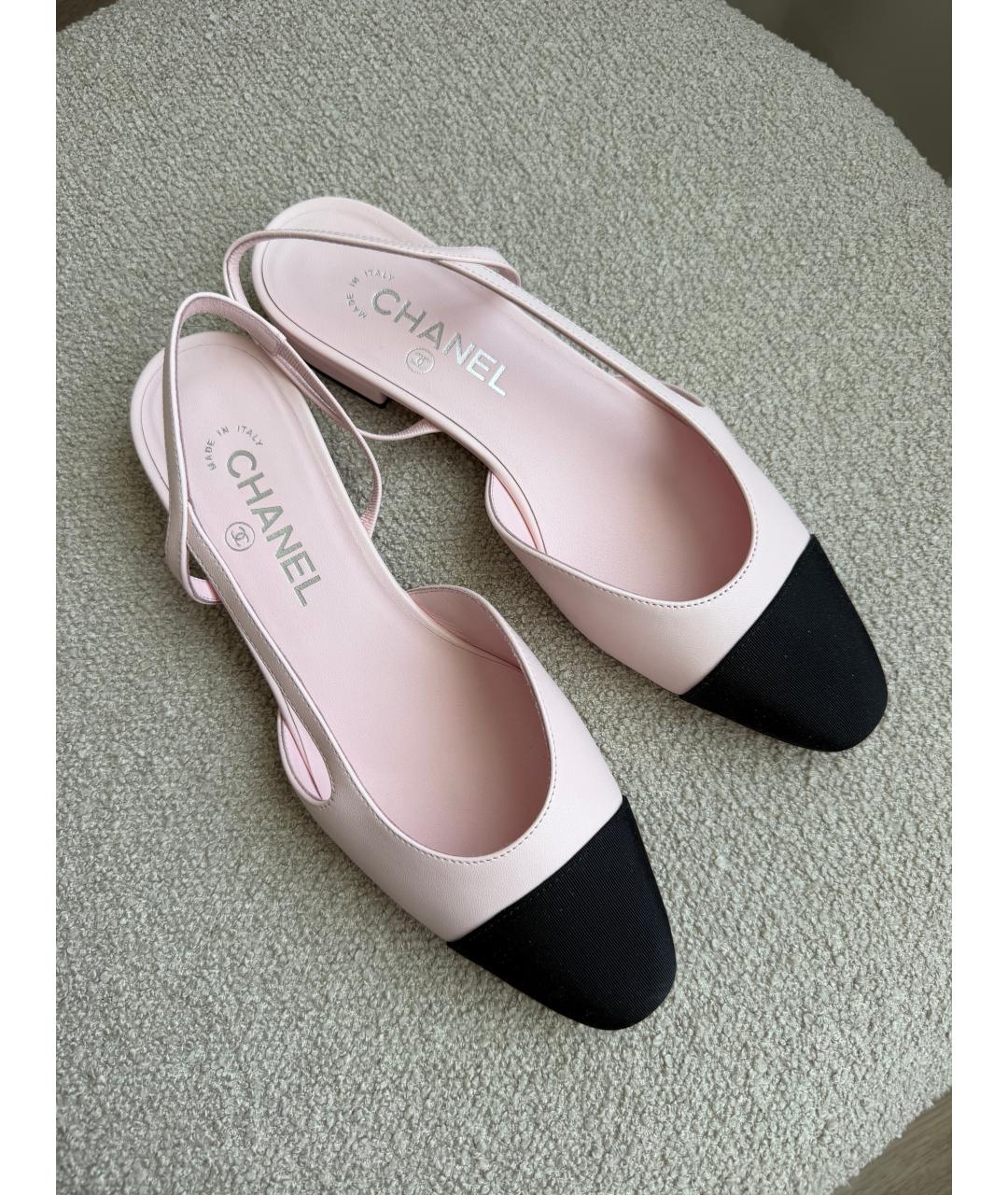 CHANEL Розовые кожаные туфли, фото 2