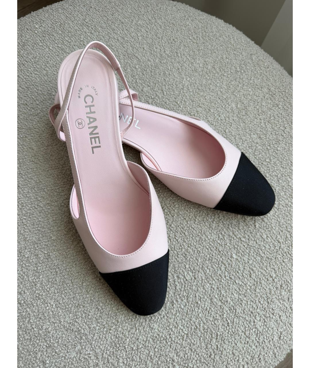 CHANEL Розовые кожаные туфли, фото 3