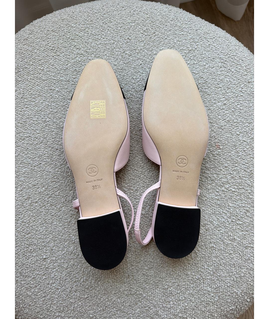 CHANEL Розовые кожаные туфли, фото 4