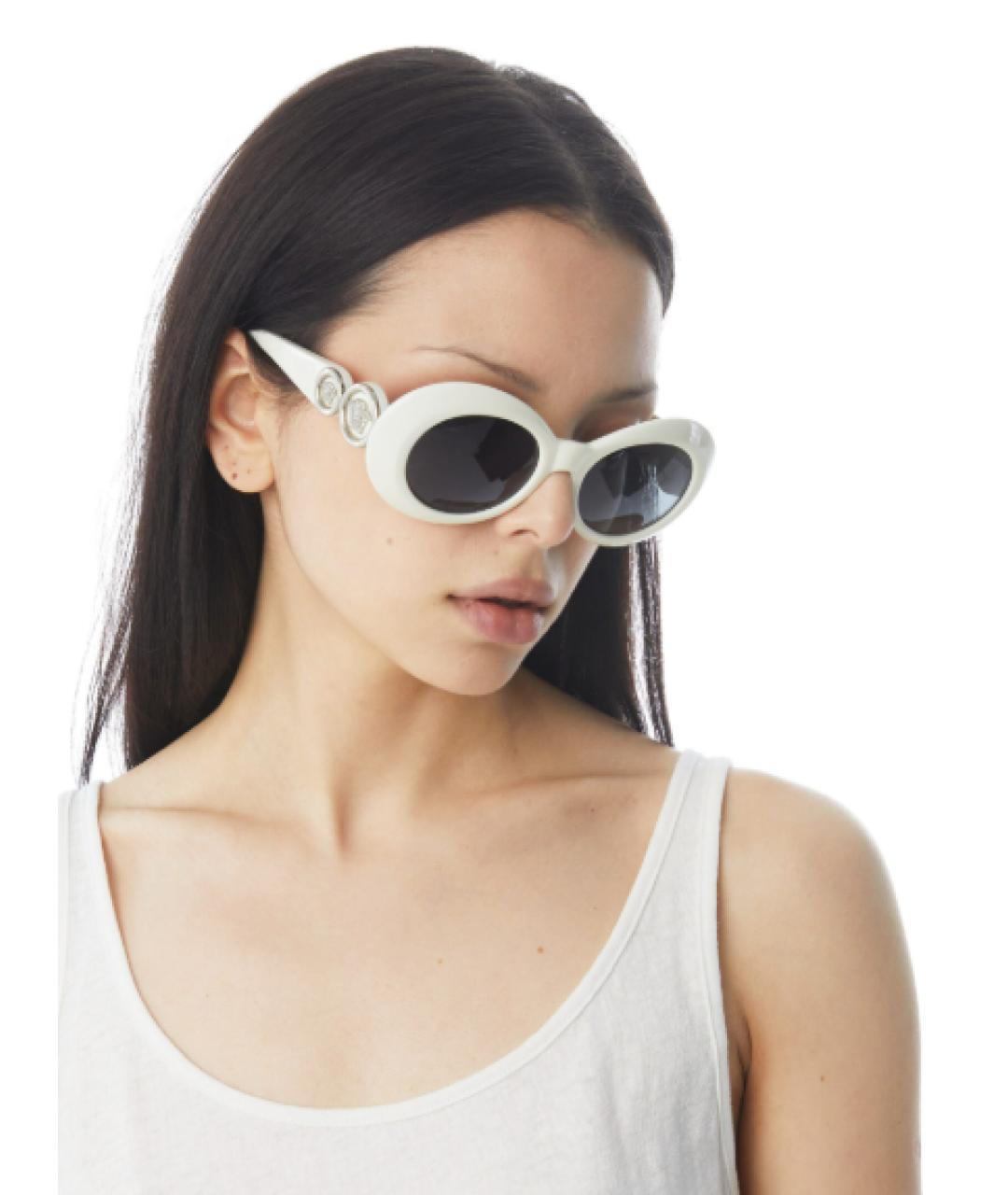 VERSACE Белые пластиковые солнцезащитные очки, фото 7