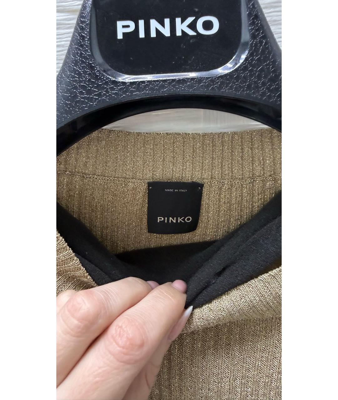 PINKO Золотая вискозная блузы, фото 3