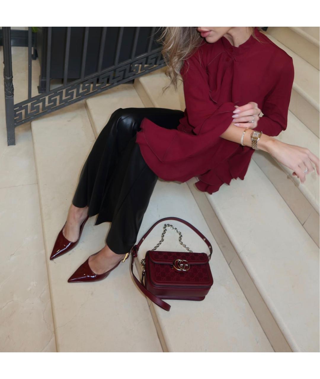 GUCCI Бордовая сумка с короткими ручками, фото 7
