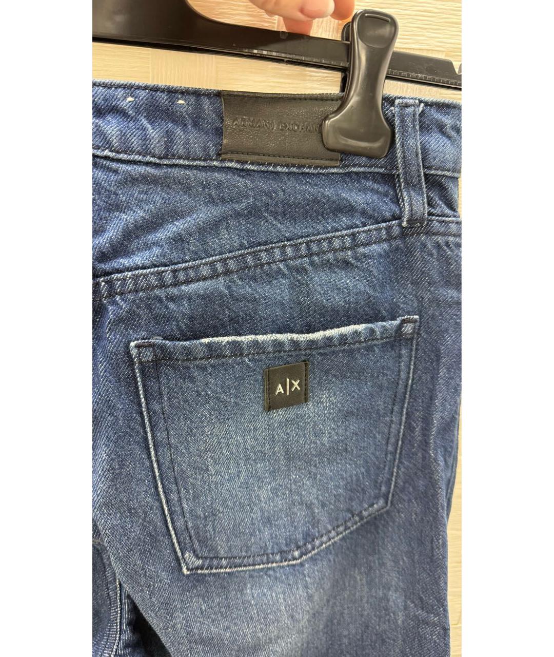 ARMANI EXCHANGE Темно-синие хлопковые джинсы клеш, фото 3
