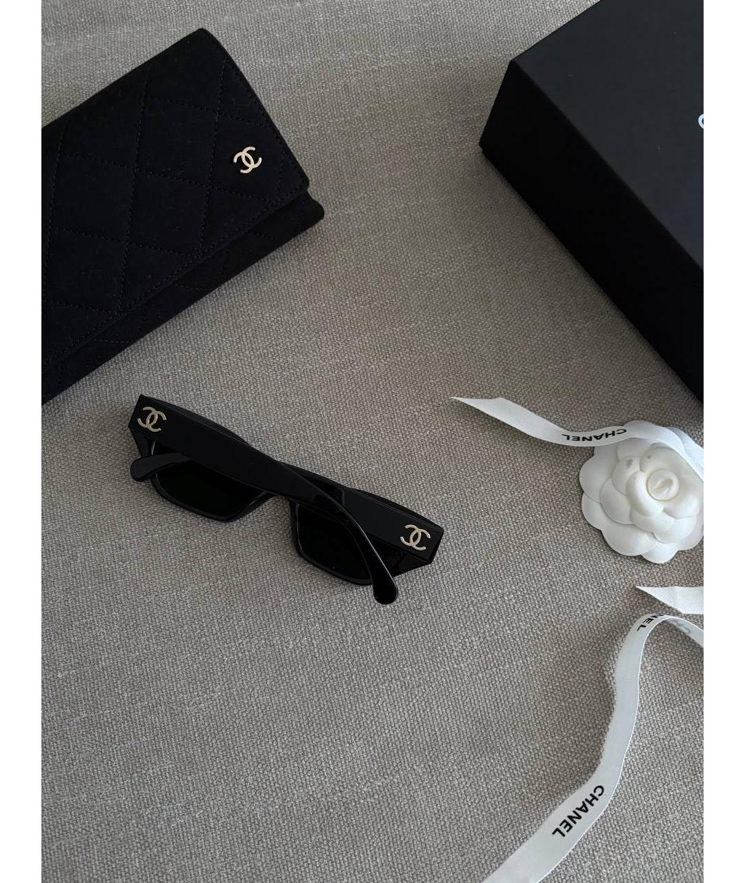 CHANEL Черные пластиковые солнцезащитные очки, фото 4