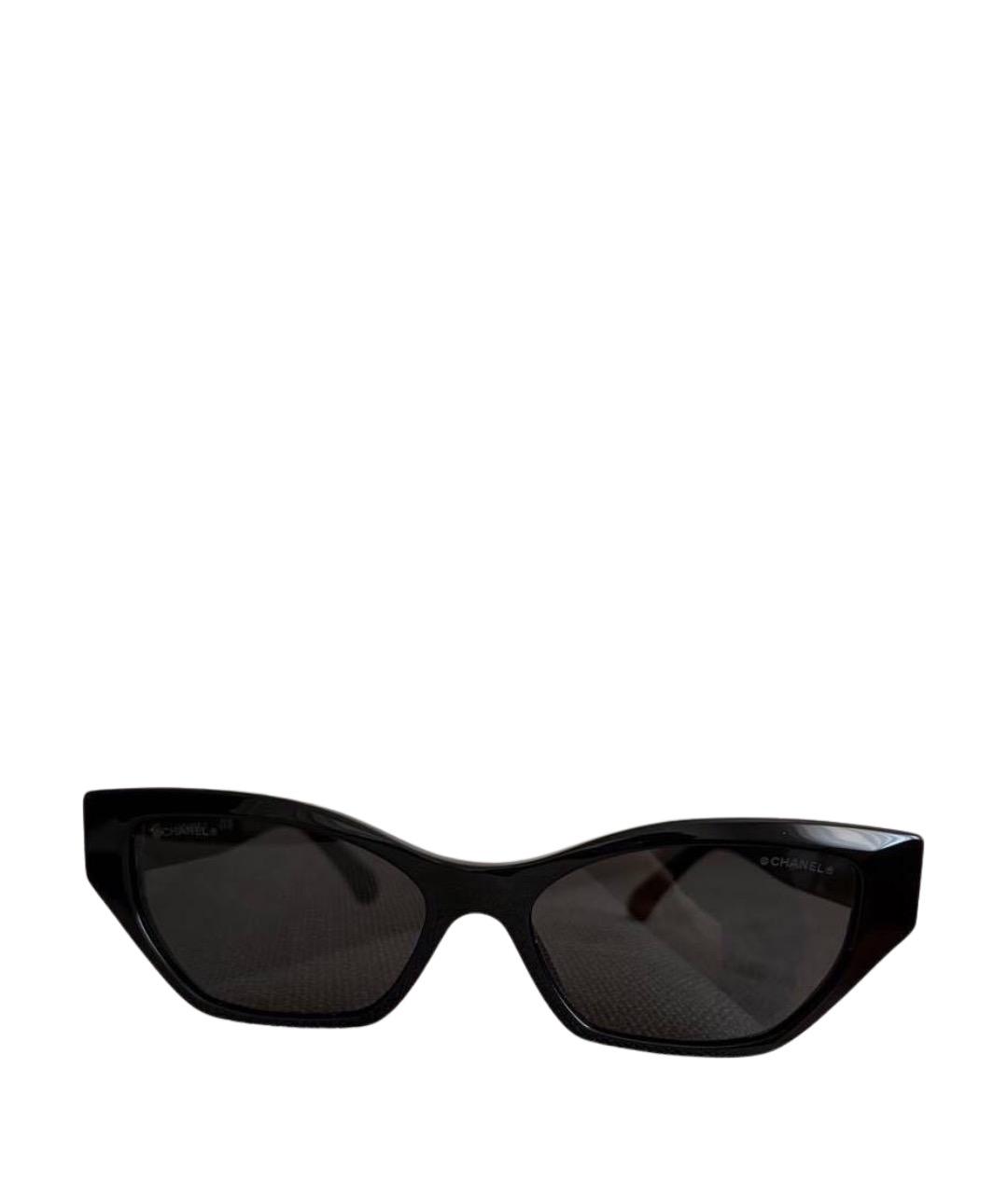 CHANEL Черные пластиковые солнцезащитные очки, фото 1