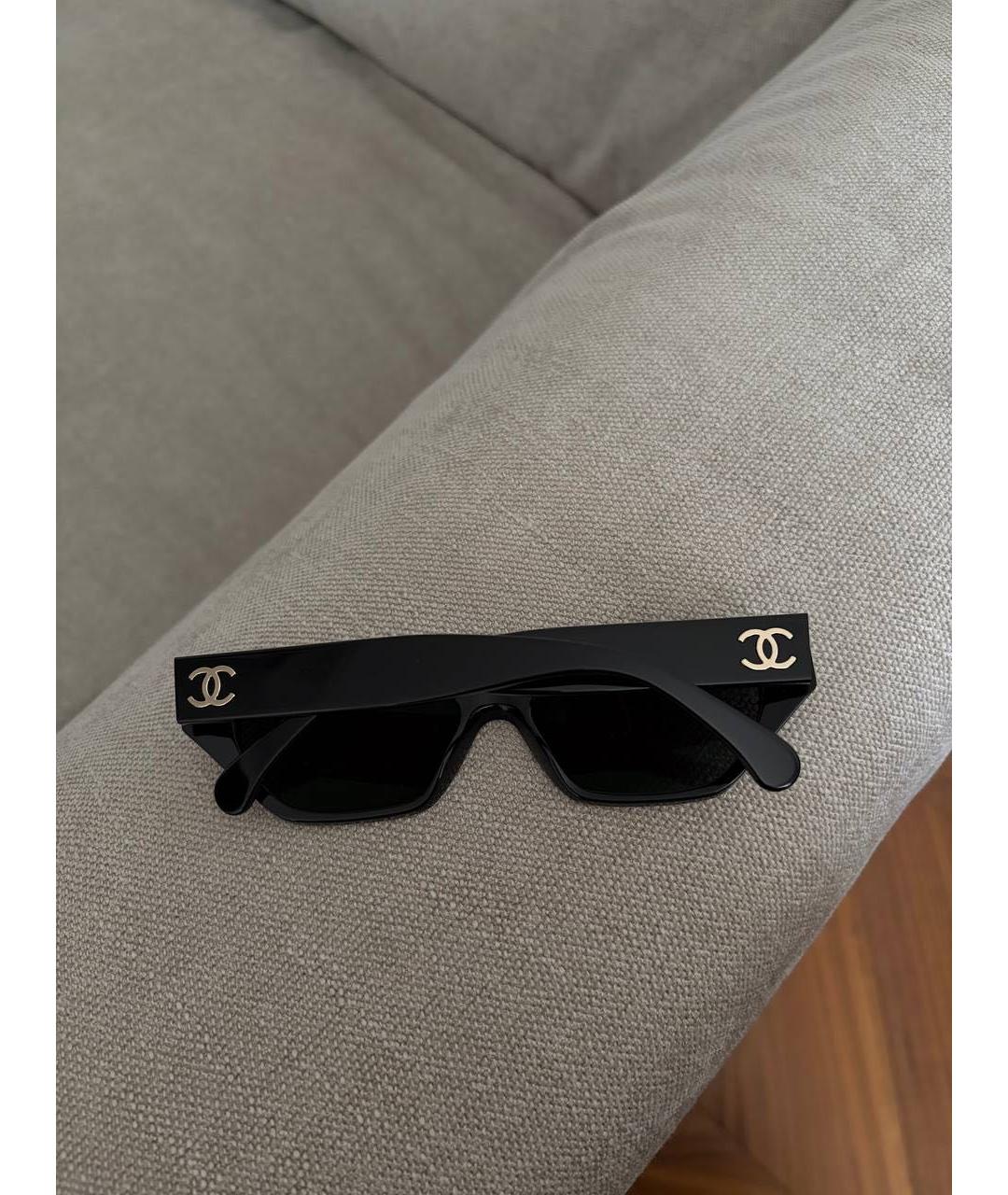 CHANEL Черные пластиковые солнцезащитные очки, фото 2