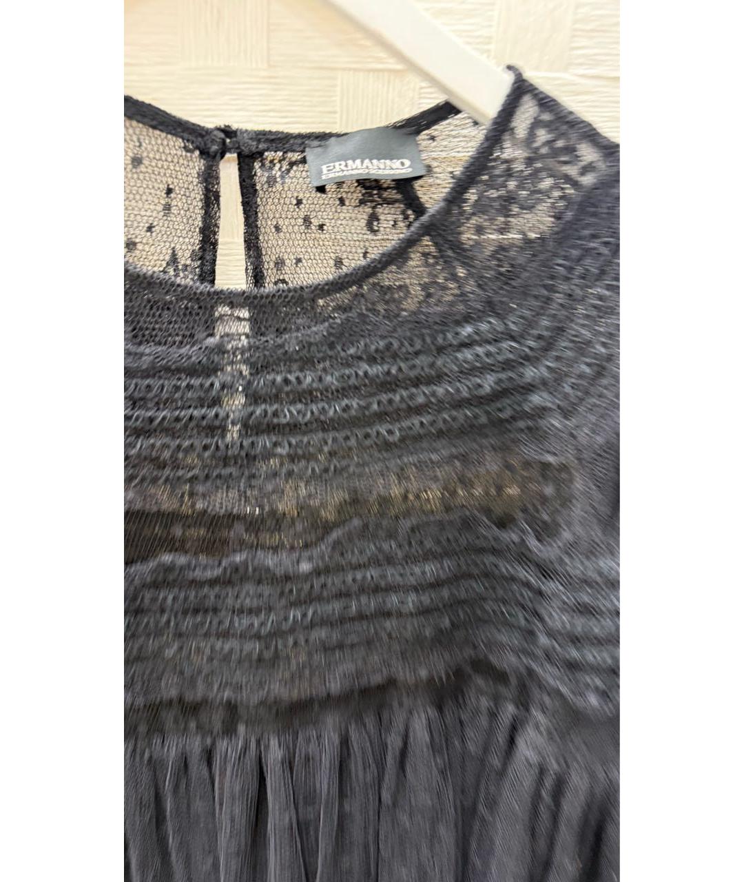 ERMANNO SCERVINO Черное полиэстеровое коктейльное платье, фото 4