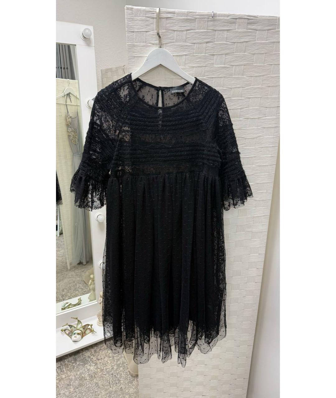 ERMANNO SCERVINO Черное полиэстеровое коктейльное платье, фото 5
