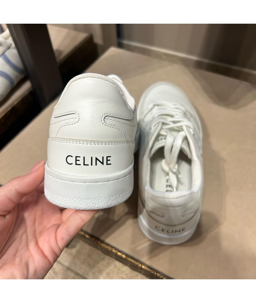 CELINE Белые кожаные кеды, фото 6