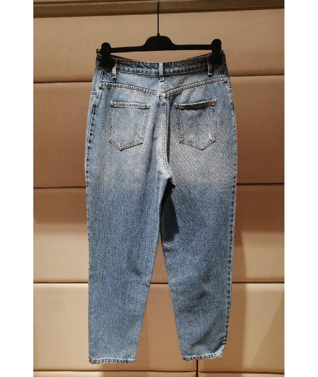 ERMANNO SCERVINO Голубые хлопковые джинсы слим, фото 2