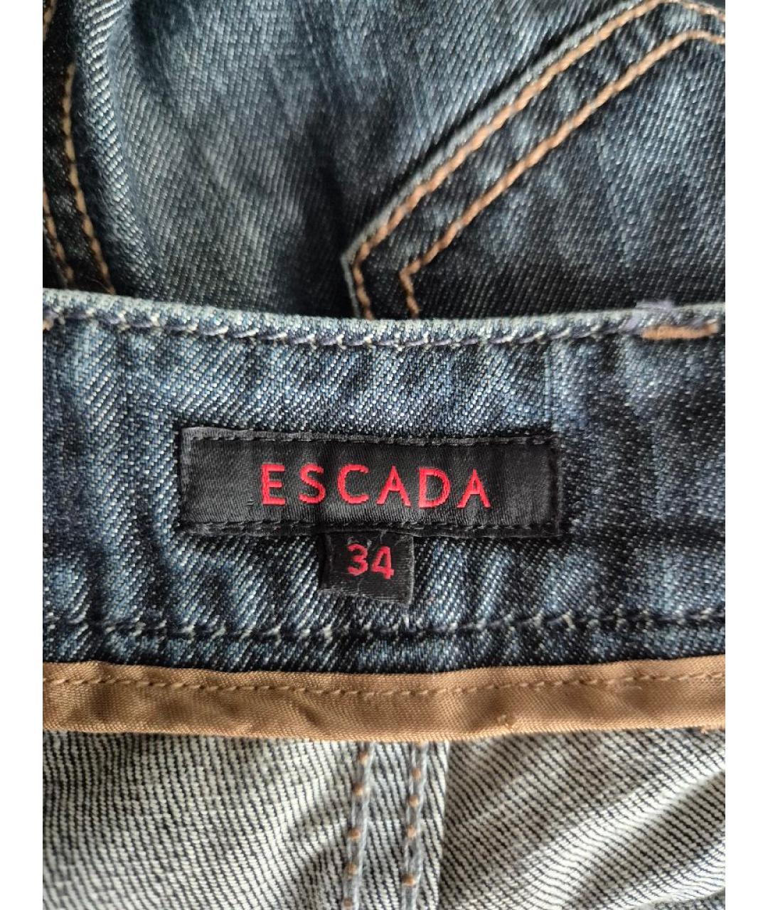 ESCADA Синие хлопковые прямые джинсы, фото 9