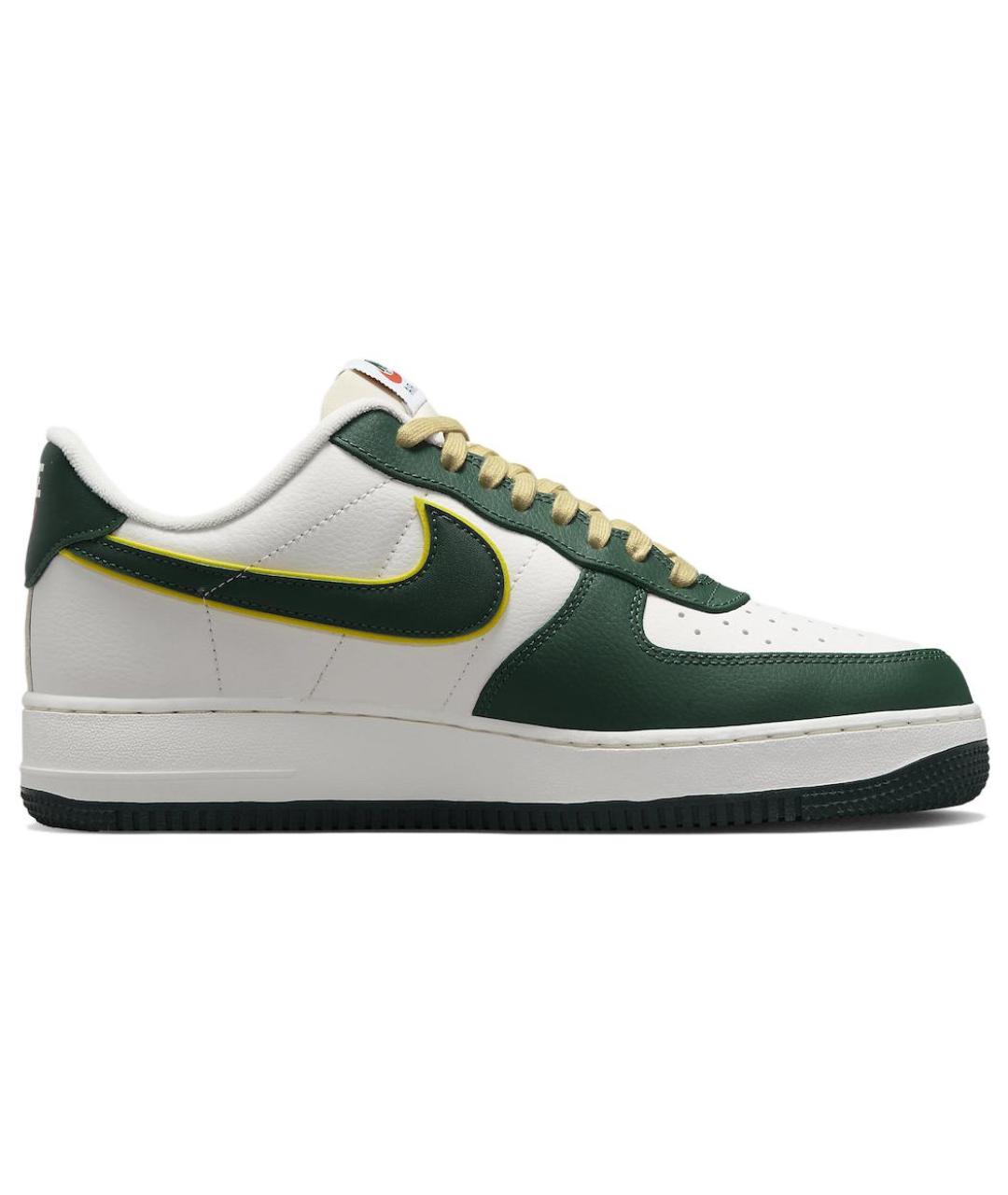 NIKE Зеленые кожаные низкие кроссовки / кеды, фото 3