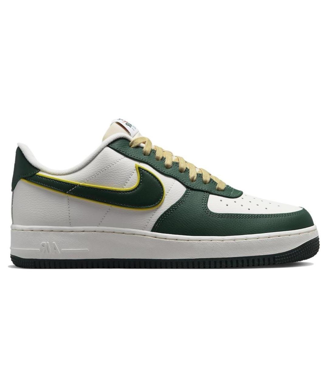 NIKE Зеленые кожаные низкие кроссовки / кеды, фото 1