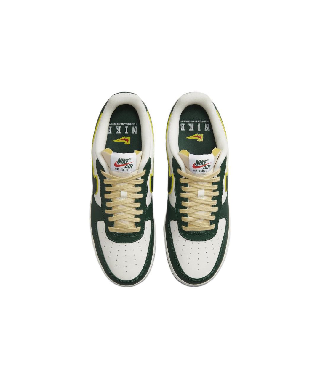 NIKE Зеленые кожаные низкие кроссовки / кеды, фото 5