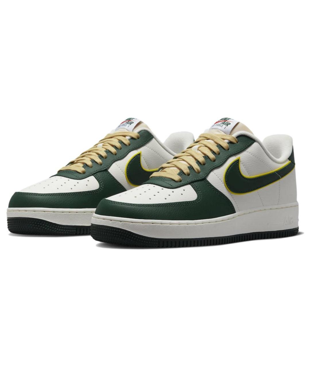 NIKE Зеленые кожаные низкие кроссовки / кеды, фото 4