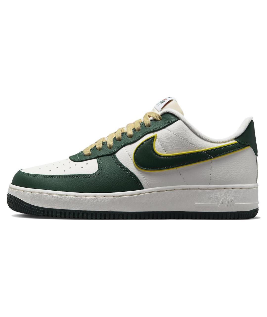 NIKE Зеленые кожаные низкие кроссовки / кеды, фото 2