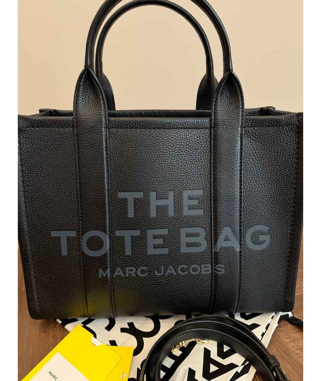 MARC JACOBS Черная кожаная сумка тоут, фото 3
