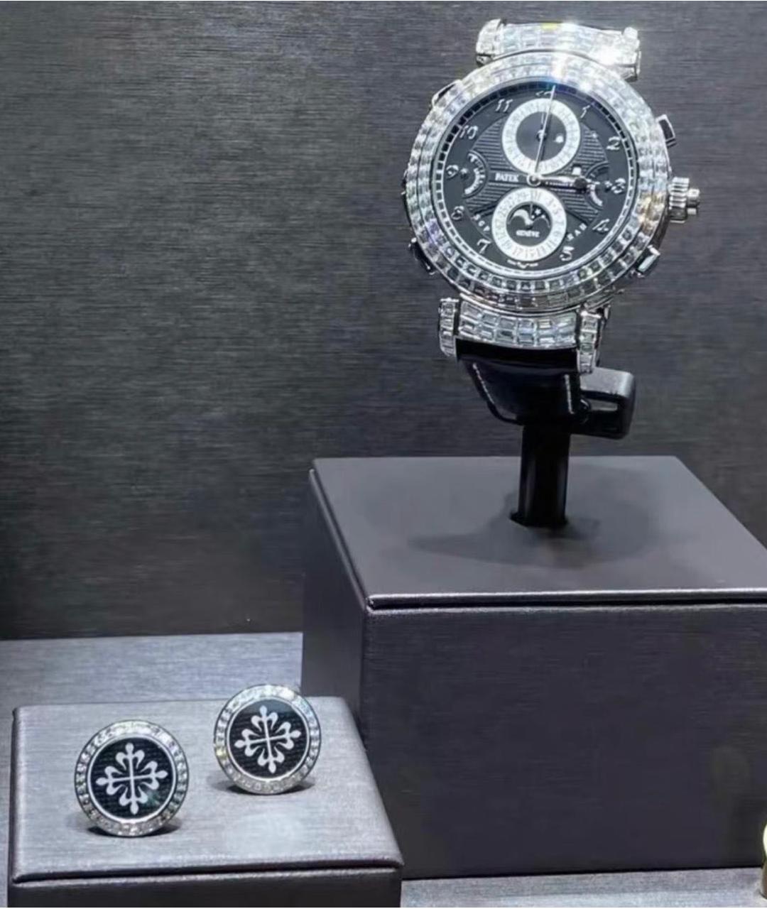 PATEK PHILIPPE Белые запонки из белого золота, фото 7