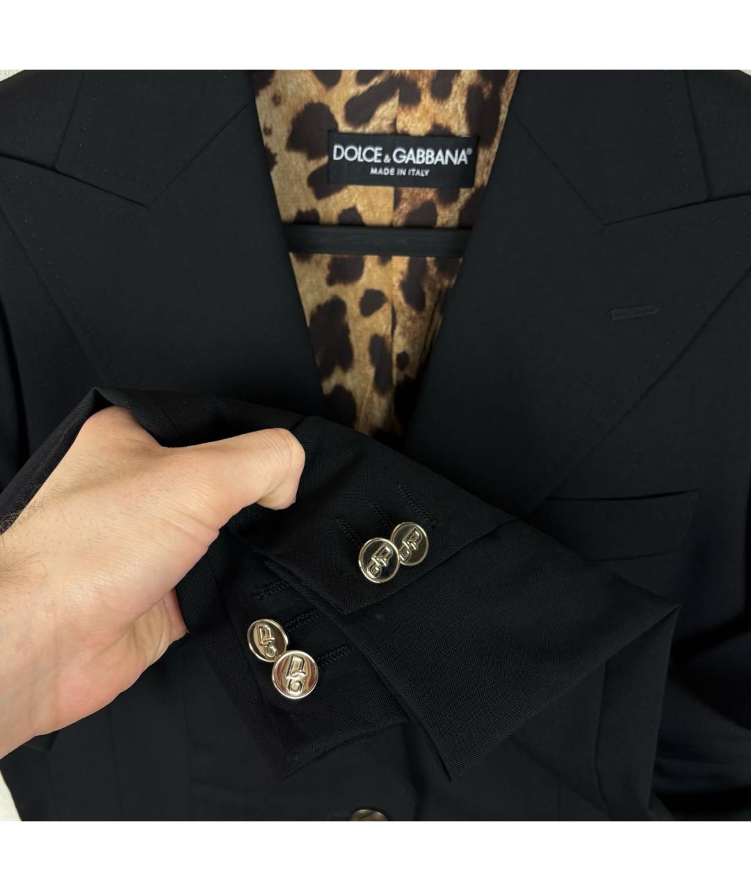 DOLCE&GABBANA Черный шерстяной костюм с брюками, фото 4