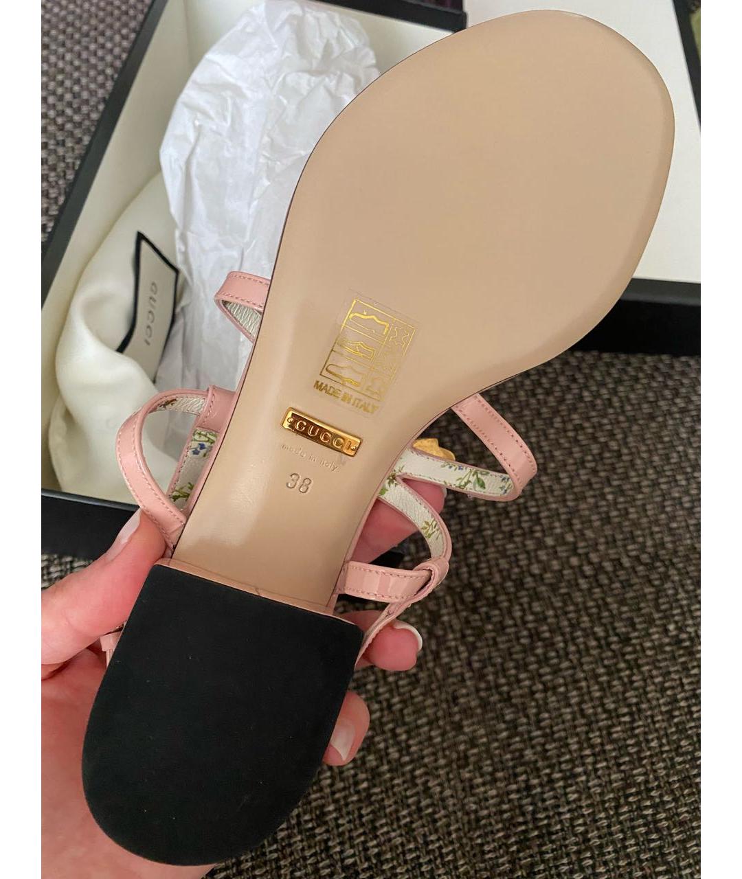 GUCCI Розовые босоножки из лакированной кожи, фото 5