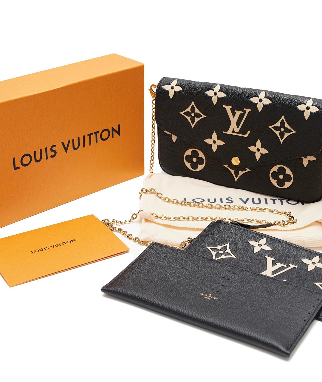 LOUIS VUITTON Черная кожаная сумка через плечо, фото 7