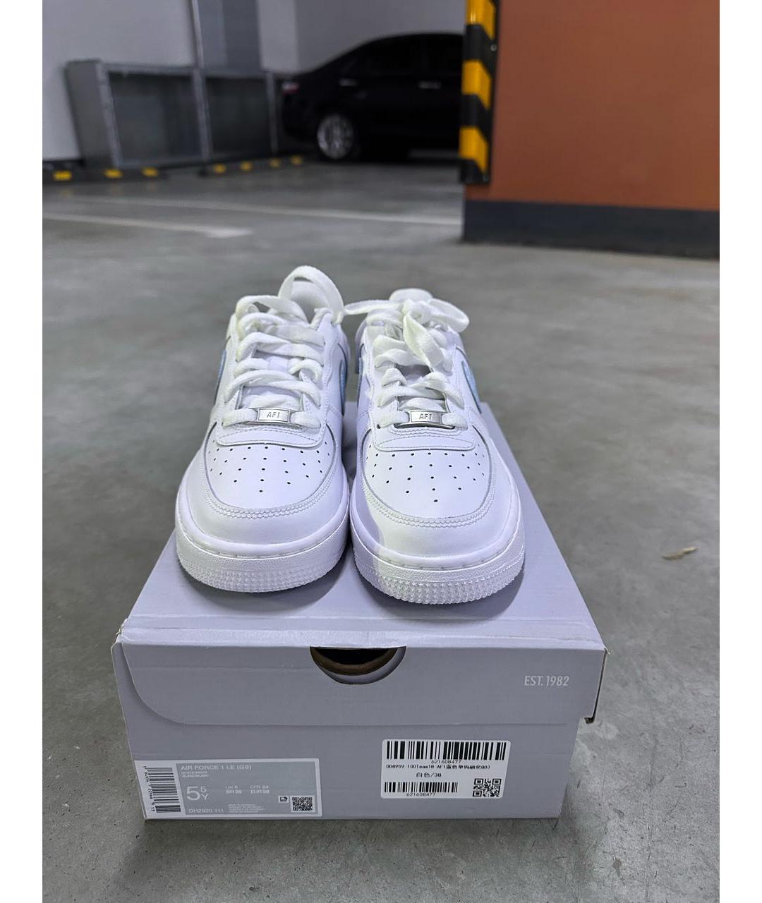 NIKE Белые кожаные кроссовки, фото 2
