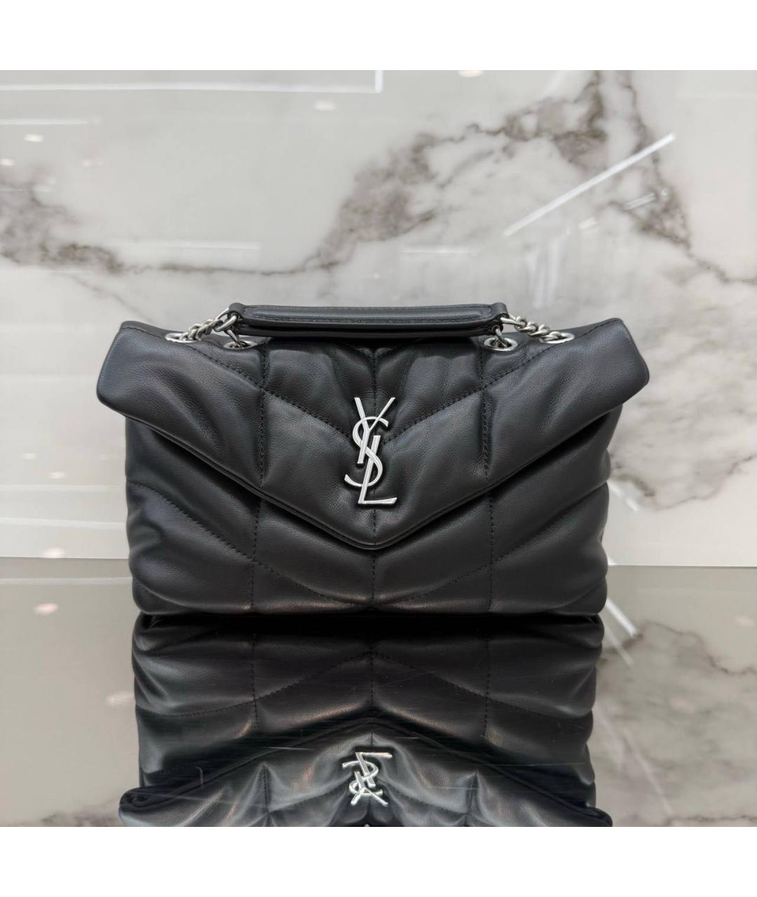 SAINT LAURENT Черная кожаная сумка через плечо, фото 3