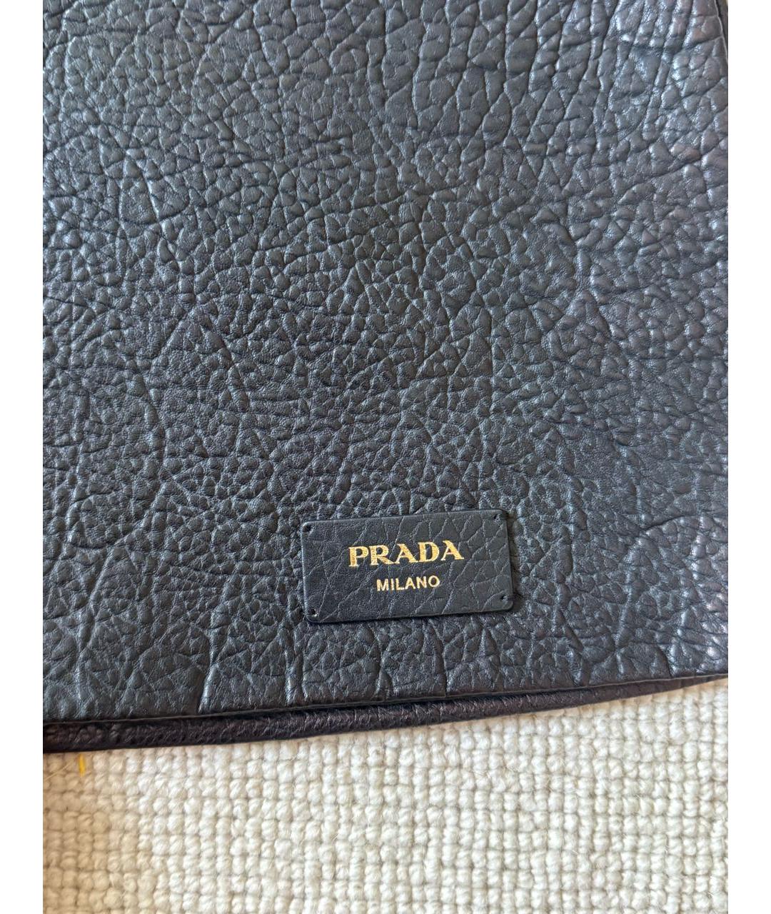 PRADA Черная кожаная юбка мини, фото 2