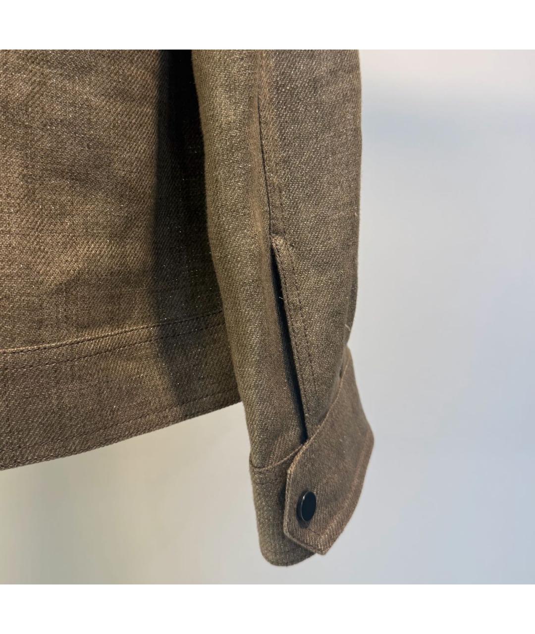 BRUNELLO CUCINELLI Коричневая льняная куртка, фото 4