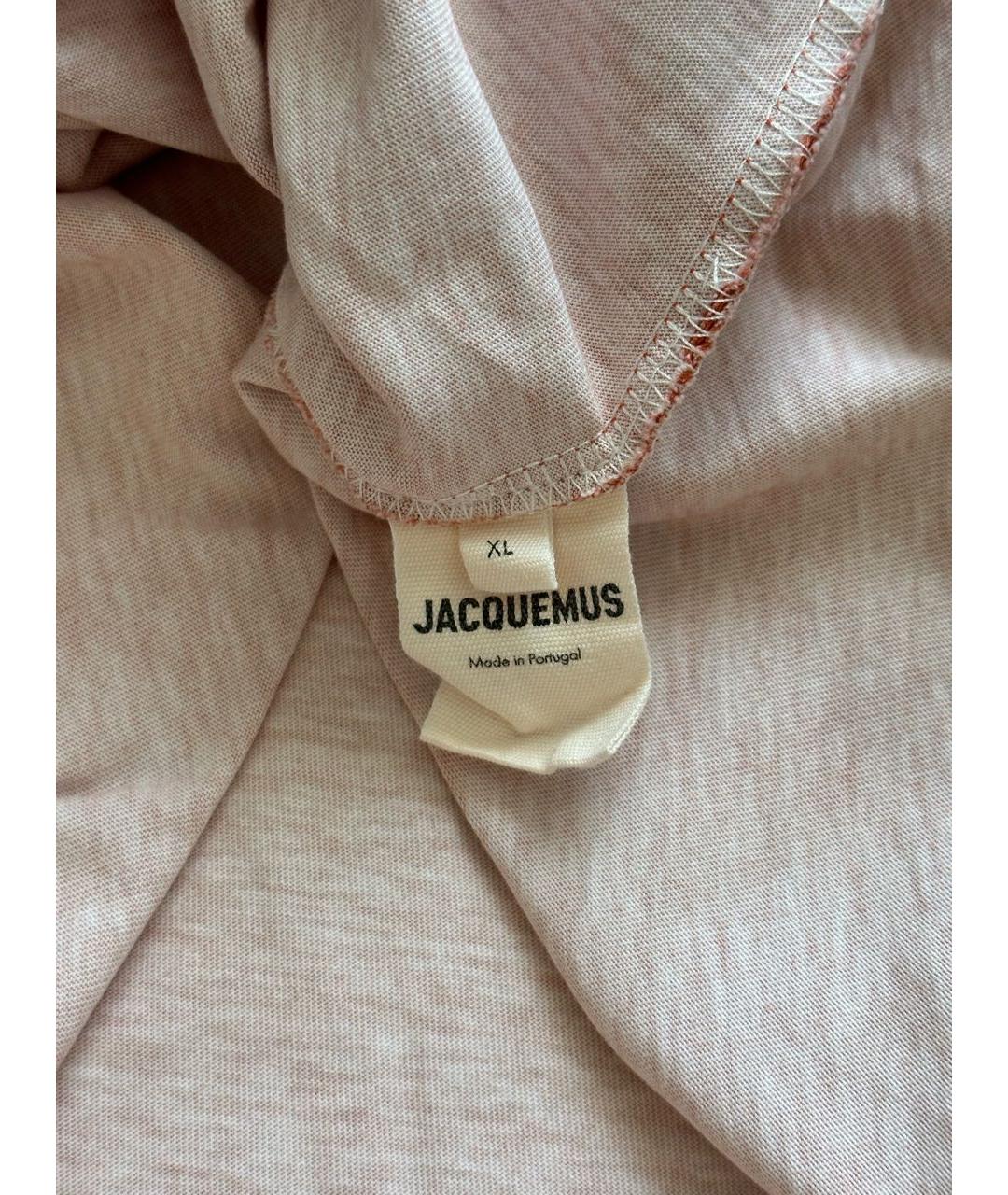 JACQUEMUS Оранжевая хлопковая футболка, фото 5