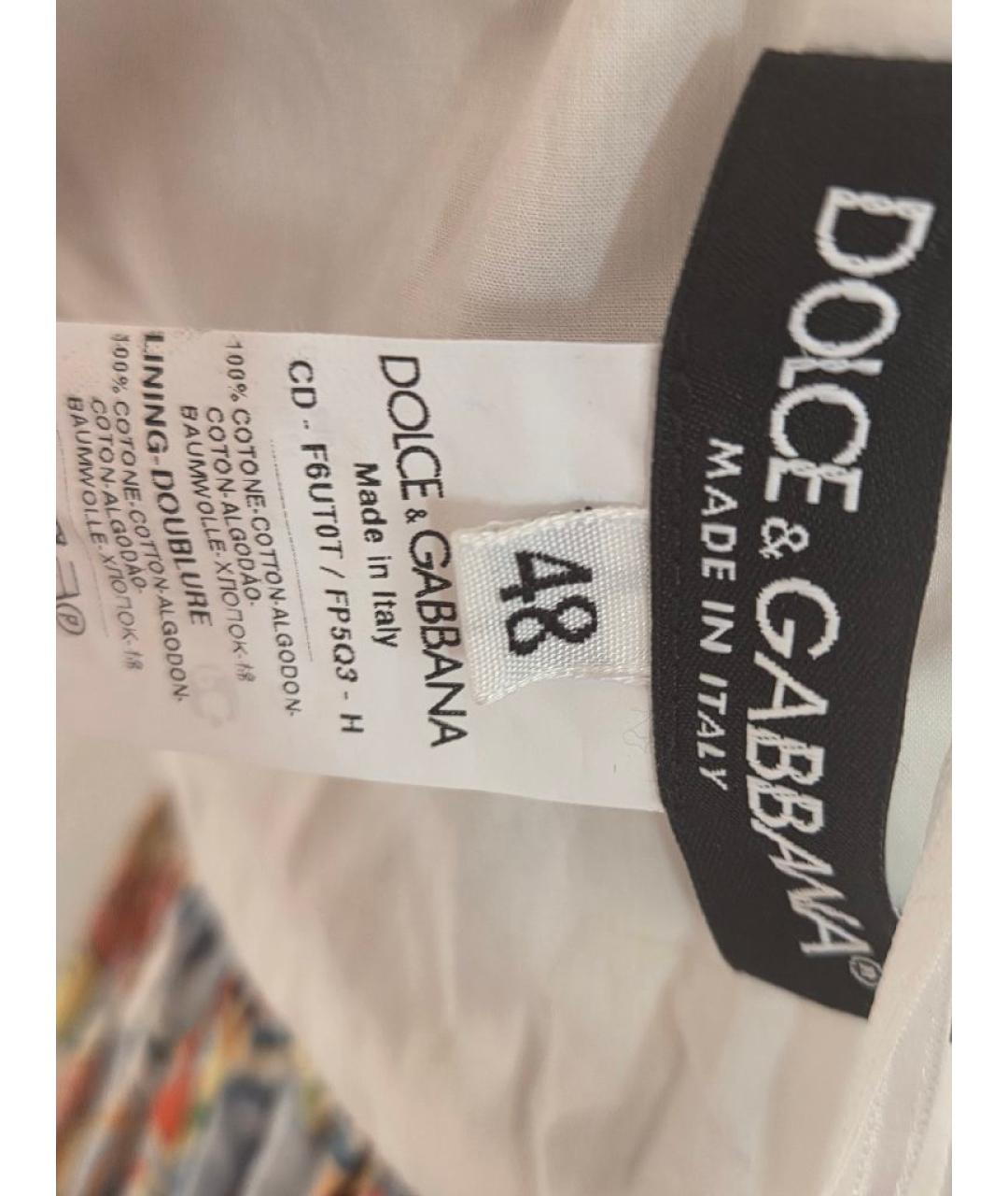 DOLCE&GABBANA Мульти хлопковое повседневное платье, фото 4