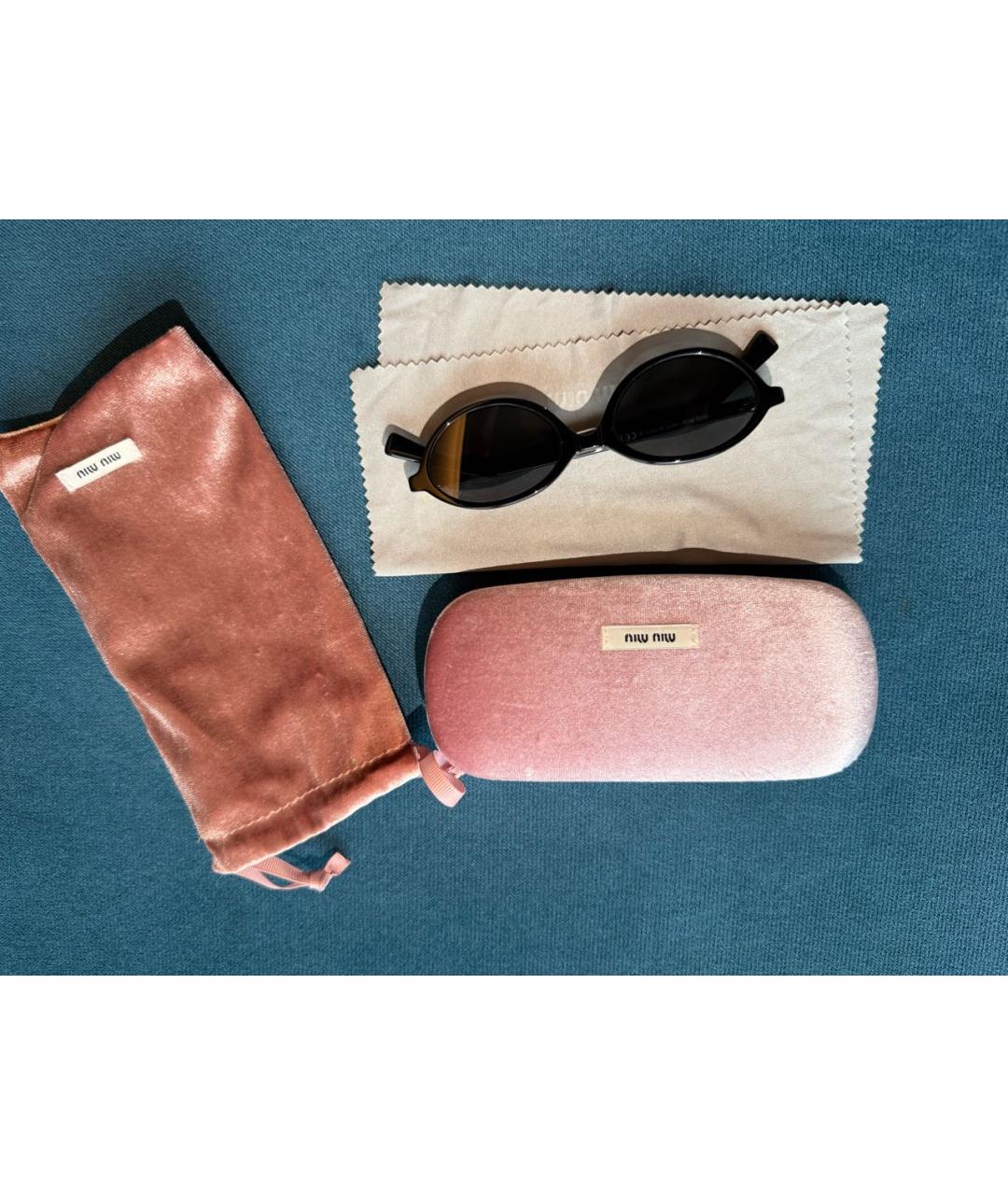 MIU MIU Черные пластиковые солнцезащитные очки, фото 4