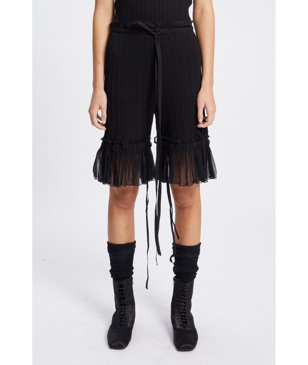 ANN DEMEULEMEESTER Черные хлопковые шорты, фото 5