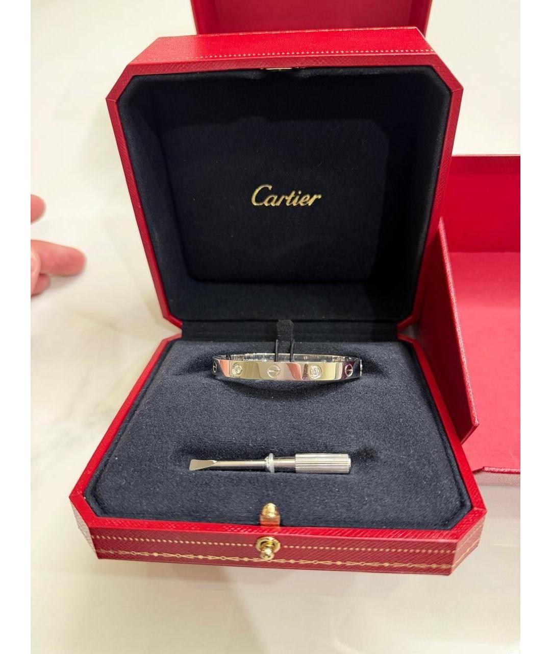 CARTIER Серебрянный браслет из белого золота, фото 3