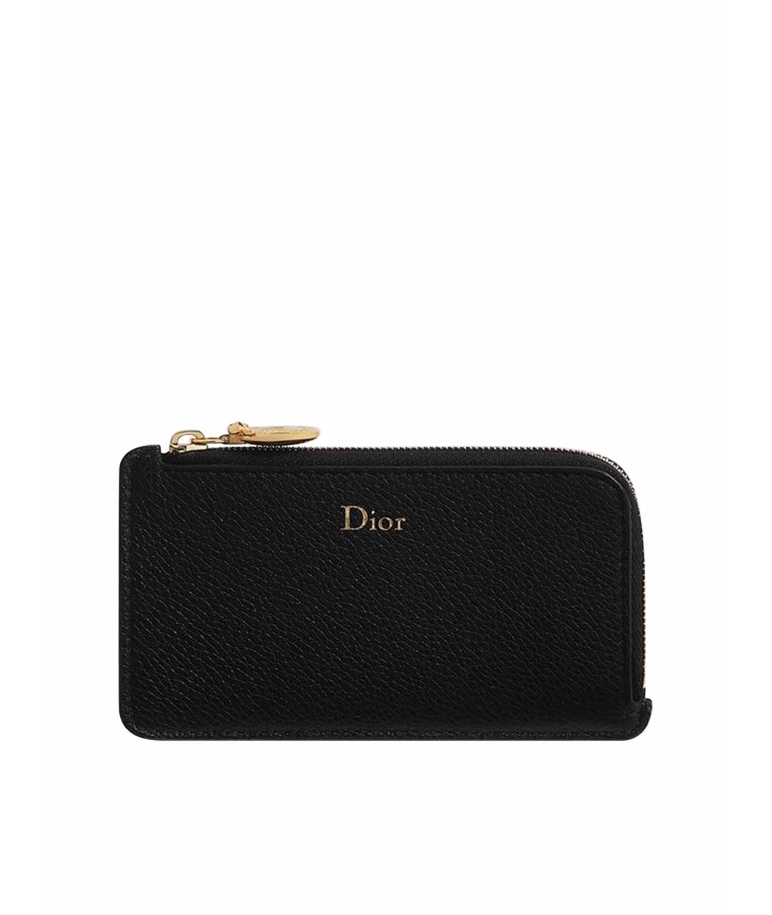 CHRISTIAN DIOR Черный кожаный кардхолдер, фото 1