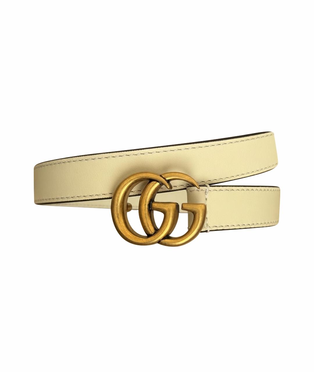 GUCCI Бежевый кожаный ремень, фото 1