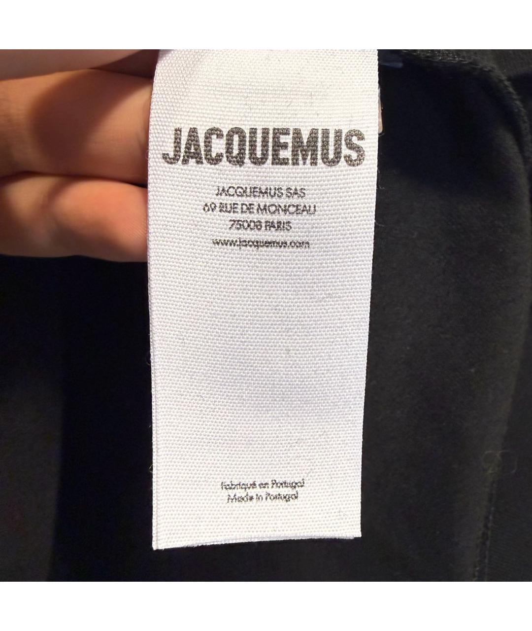 JACQUEMUS Черная хлопковая футболка, фото 4