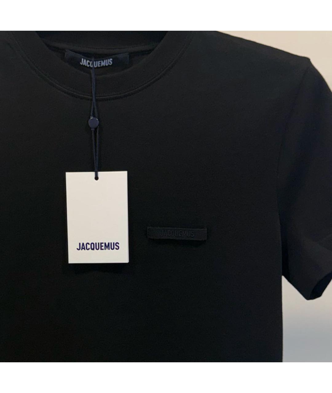 JACQUEMUS Черная хлопковая футболка, фото 3