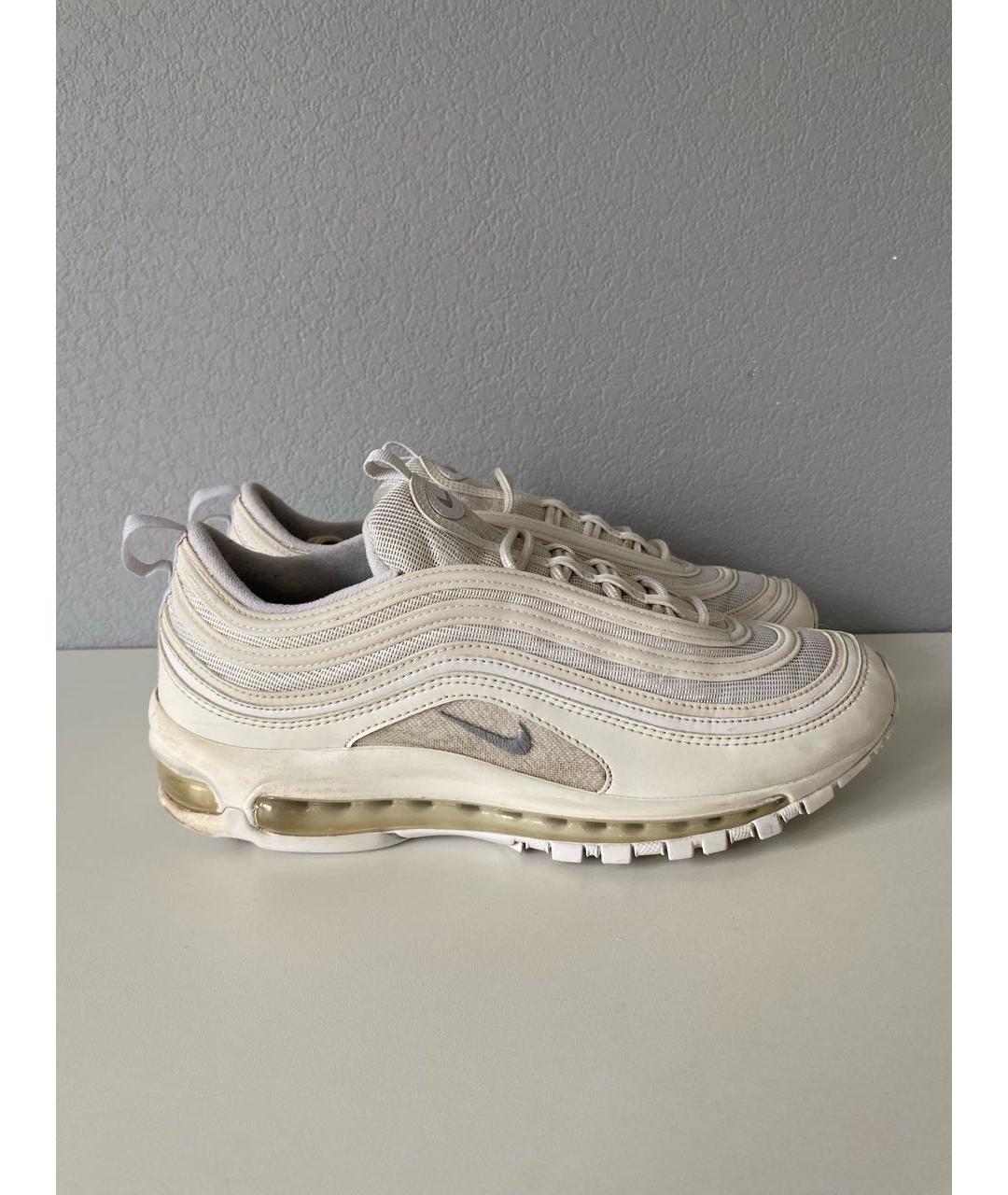 NIKE Белые текстильные низкие кроссовки / кеды, фото 4