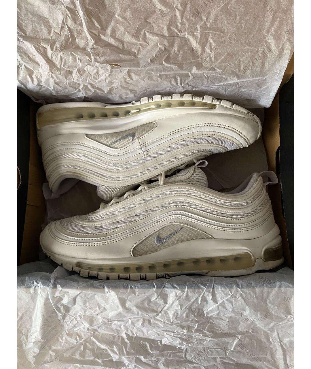 NIKE Белые текстильные низкие кроссовки / кеды, фото 2