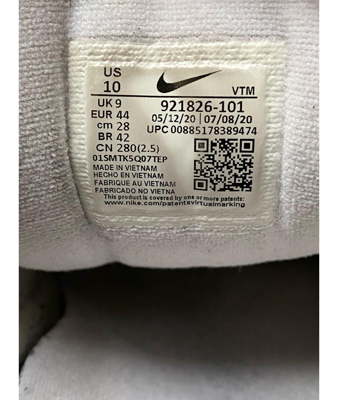 NIKE Белые текстильные низкие кроссовки / кеды, фото 6