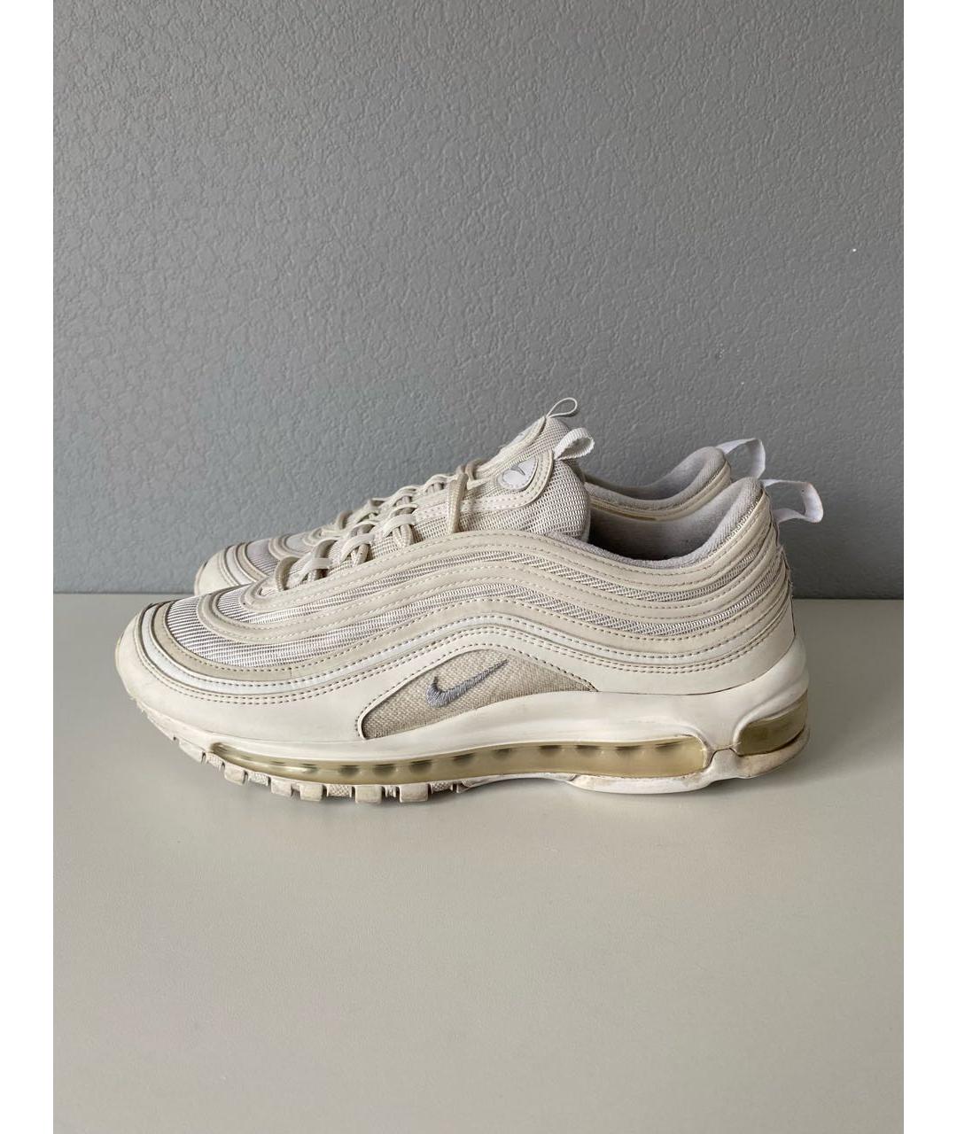 NIKE Белые текстильные низкие кроссовки / кеды, фото 3