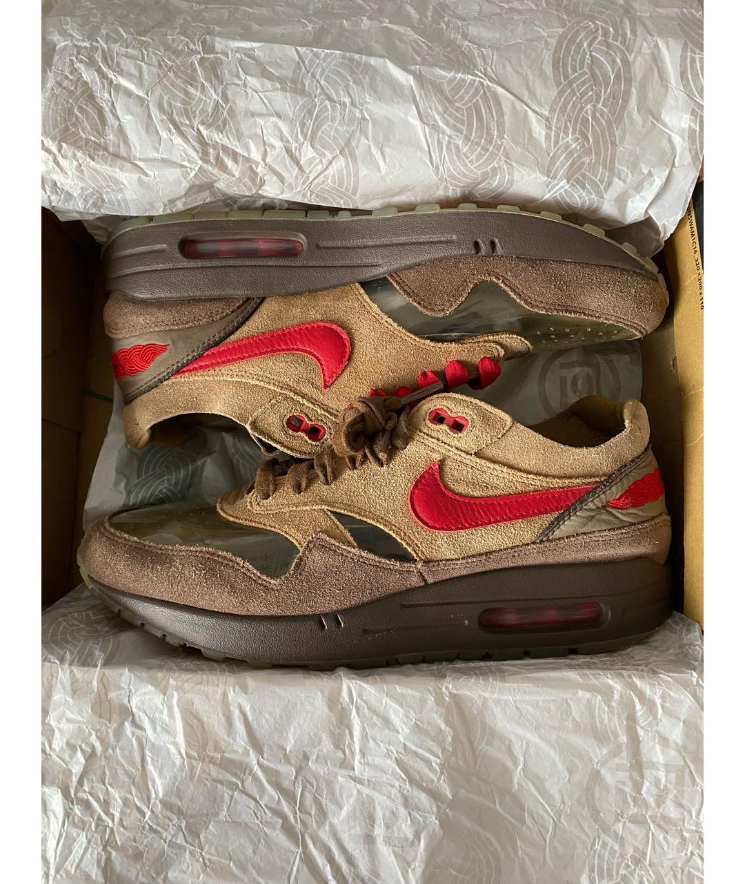 NIKE Коричневые замшевые низкие кроссовки / кеды, фото 2