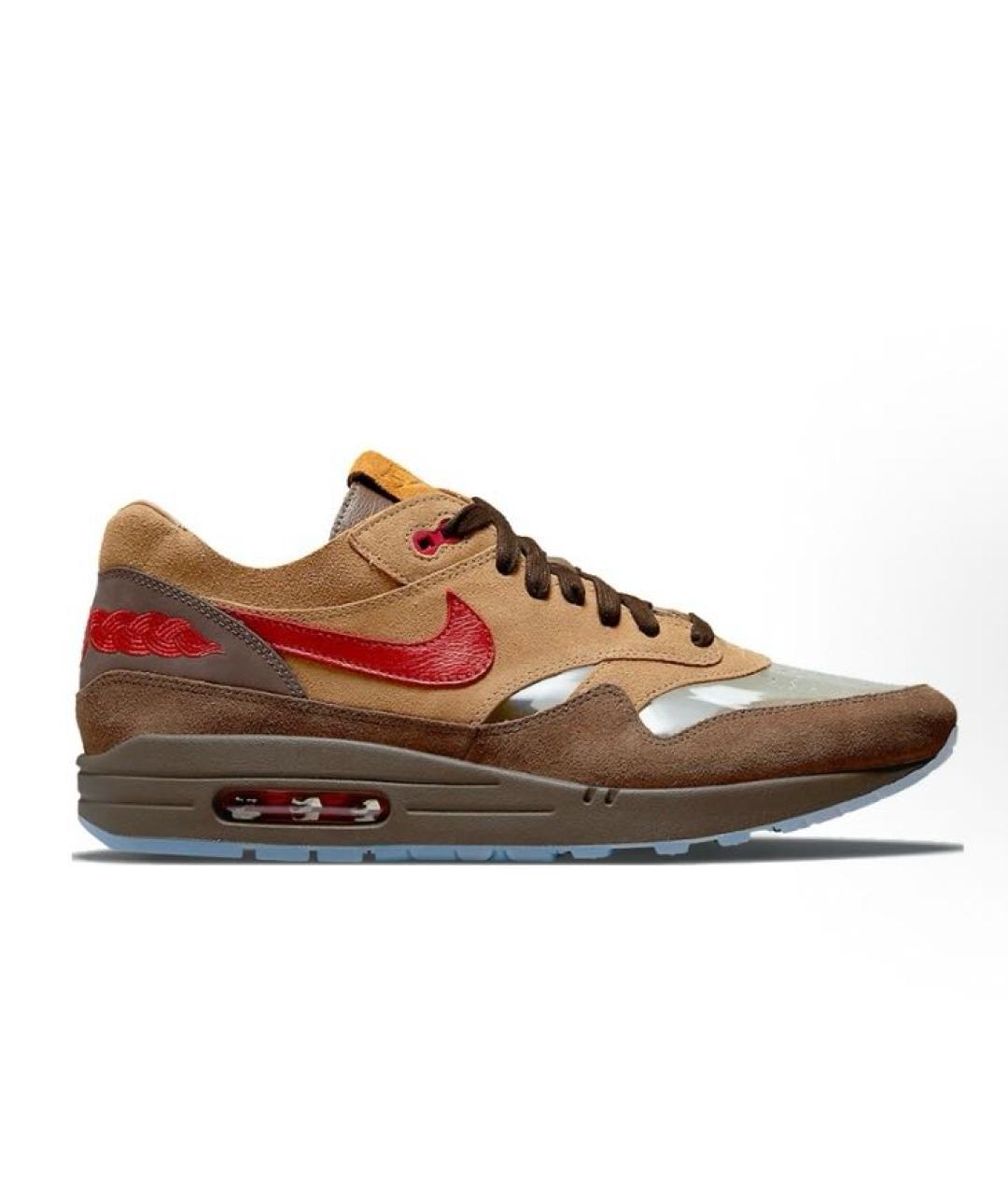 NIKE Коричневые замшевые низкие кроссовки / кеды, фото 9