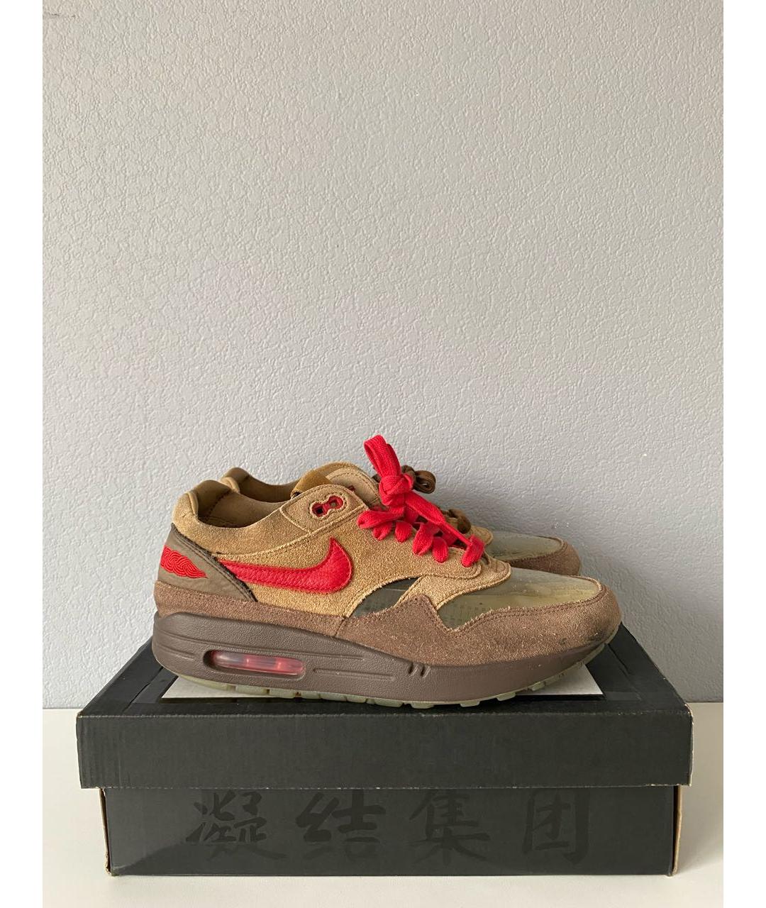 NIKE Коричневые замшевые низкие кроссовки / кеды, фото 4