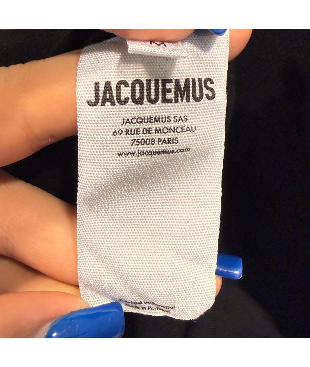JACQUEMUS Черная хлопковая футболка, фото 4