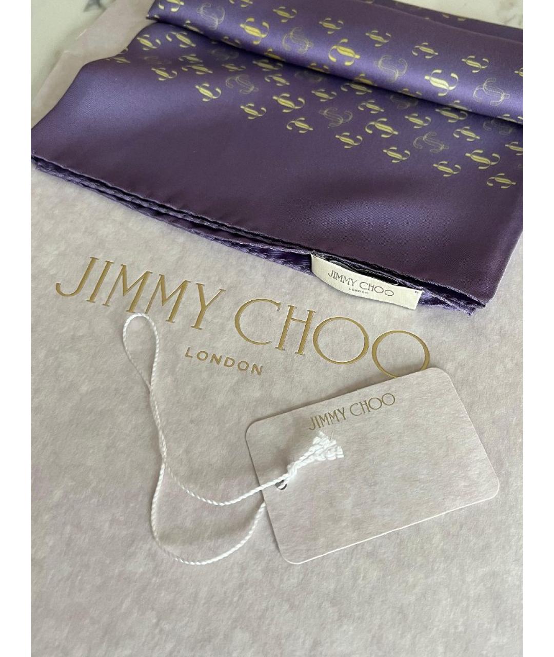 JIMMY CHOO Фиолетовый шелковый платок, фото 2