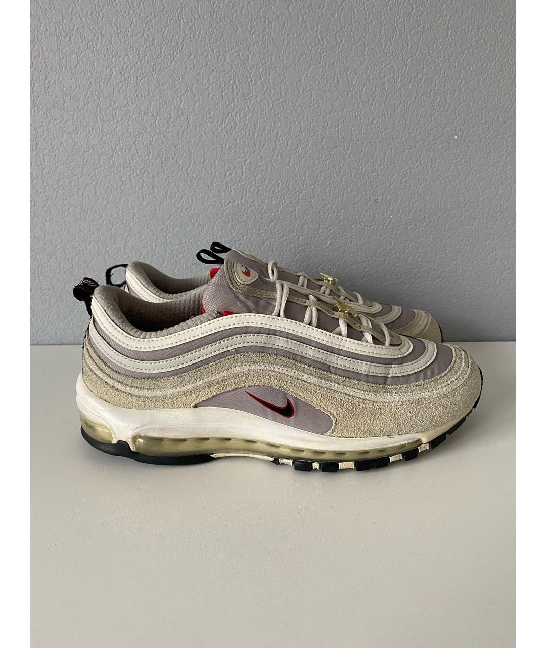 NIKE Бежевые текстильные низкие кроссовки / кеды, фото 4