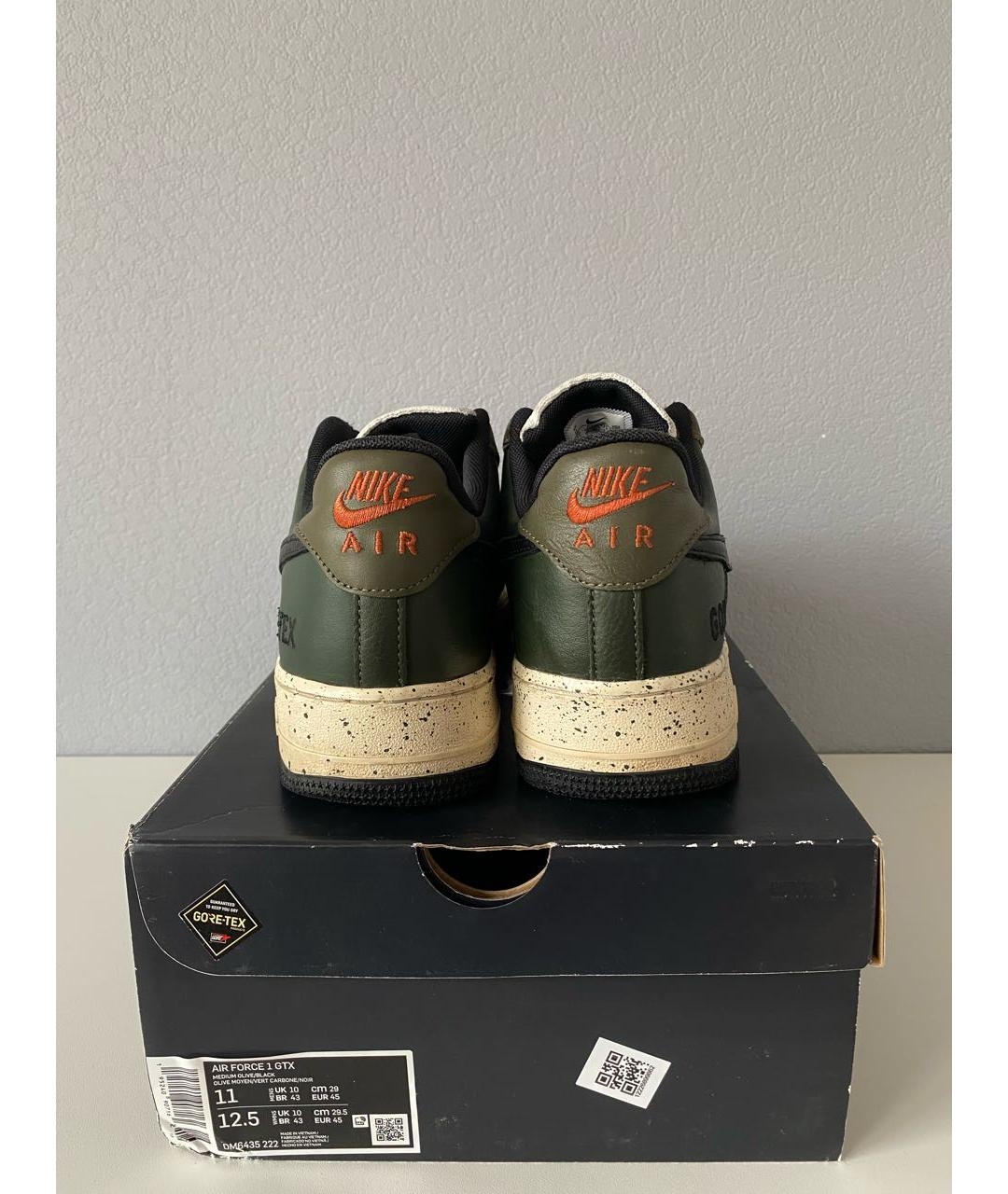 NIKE Хаки кожаные низкие кроссовки / кеды, фото 5